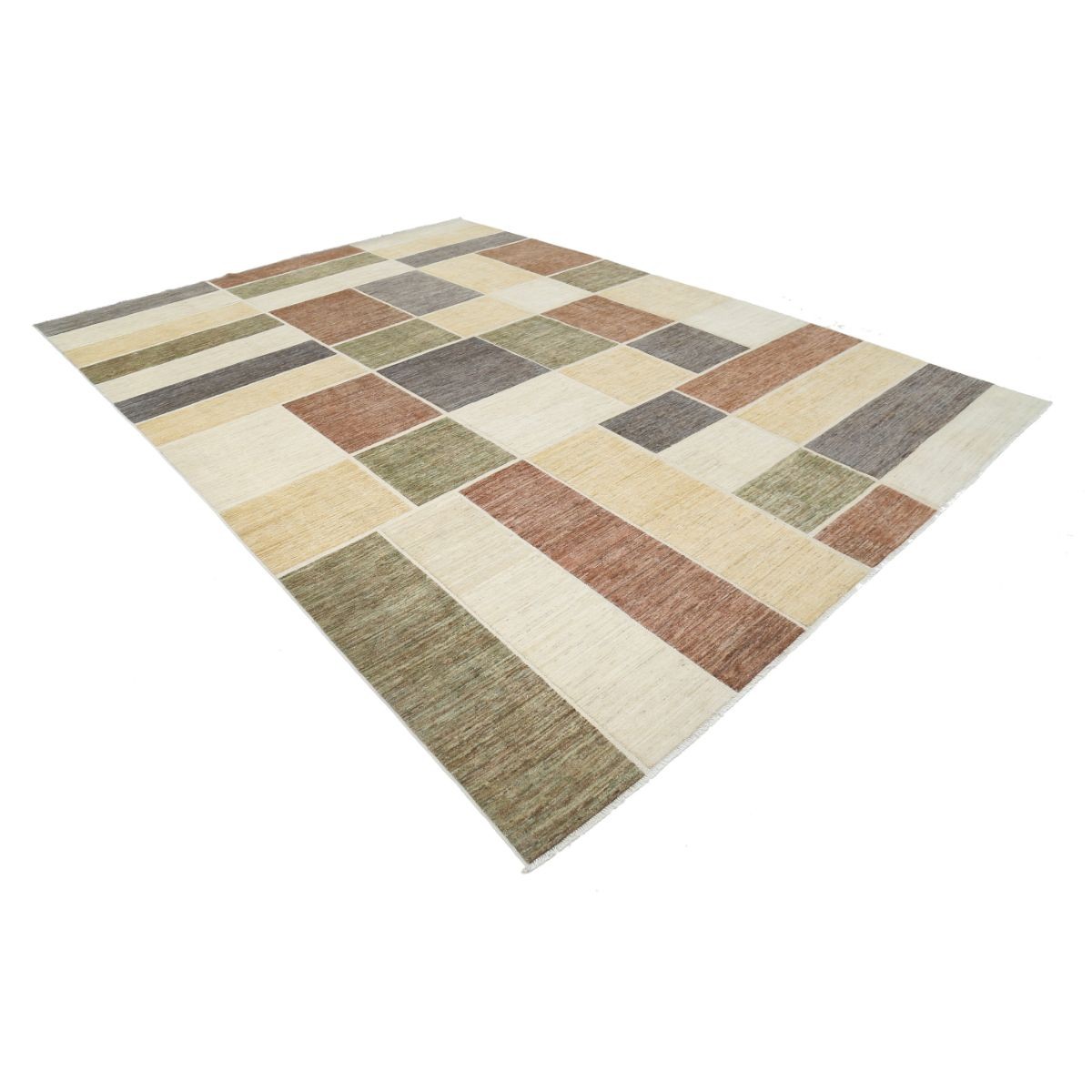 Modcar 9x13 Handmade Double Knotted Washable Wool Rug - Colorful