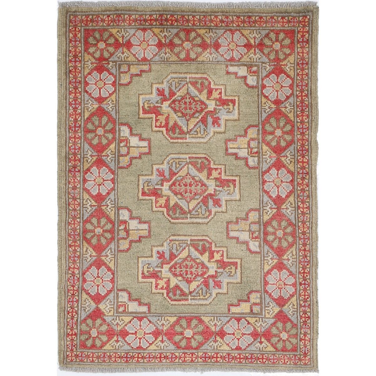 Revival 2x3 Handmade Double Knotted Washable Wool Rug - Colorful