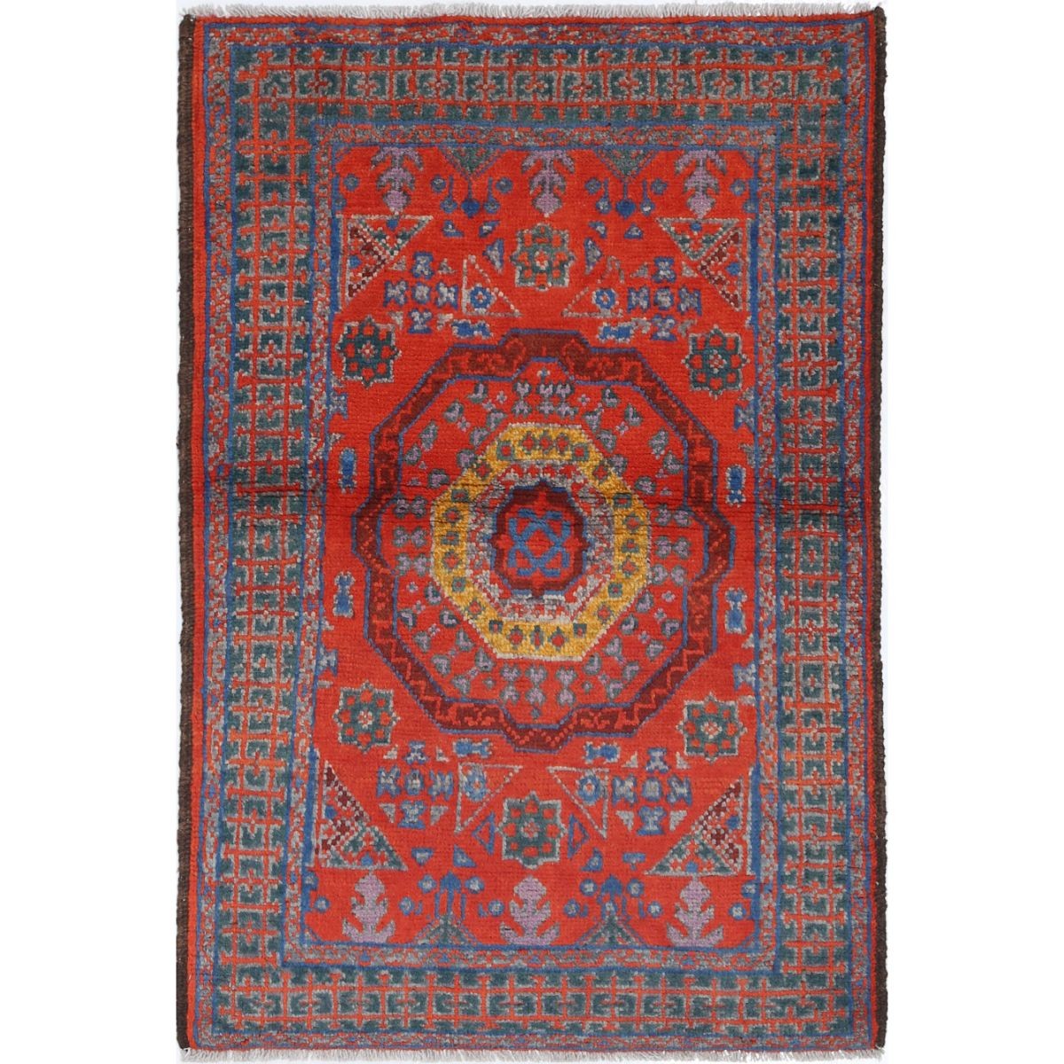 Revival 3x4 Handmade Double Knotted Washable Wool Rug - Colorful
