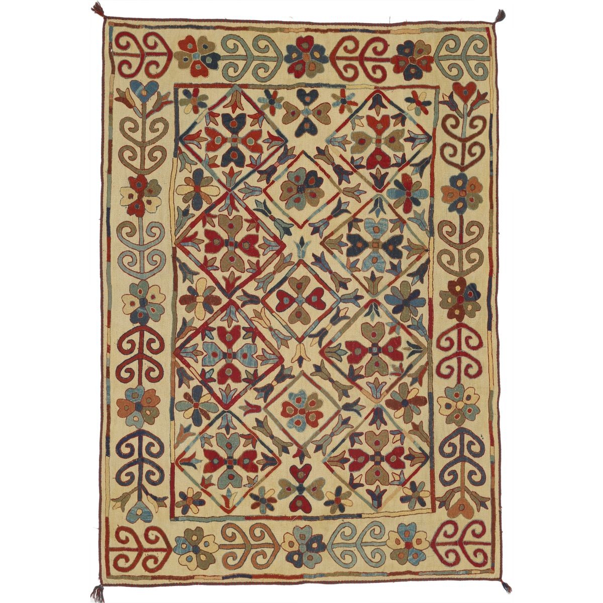 Sumak 6x8 Hand Woven Washable Wool Rug - Colorful