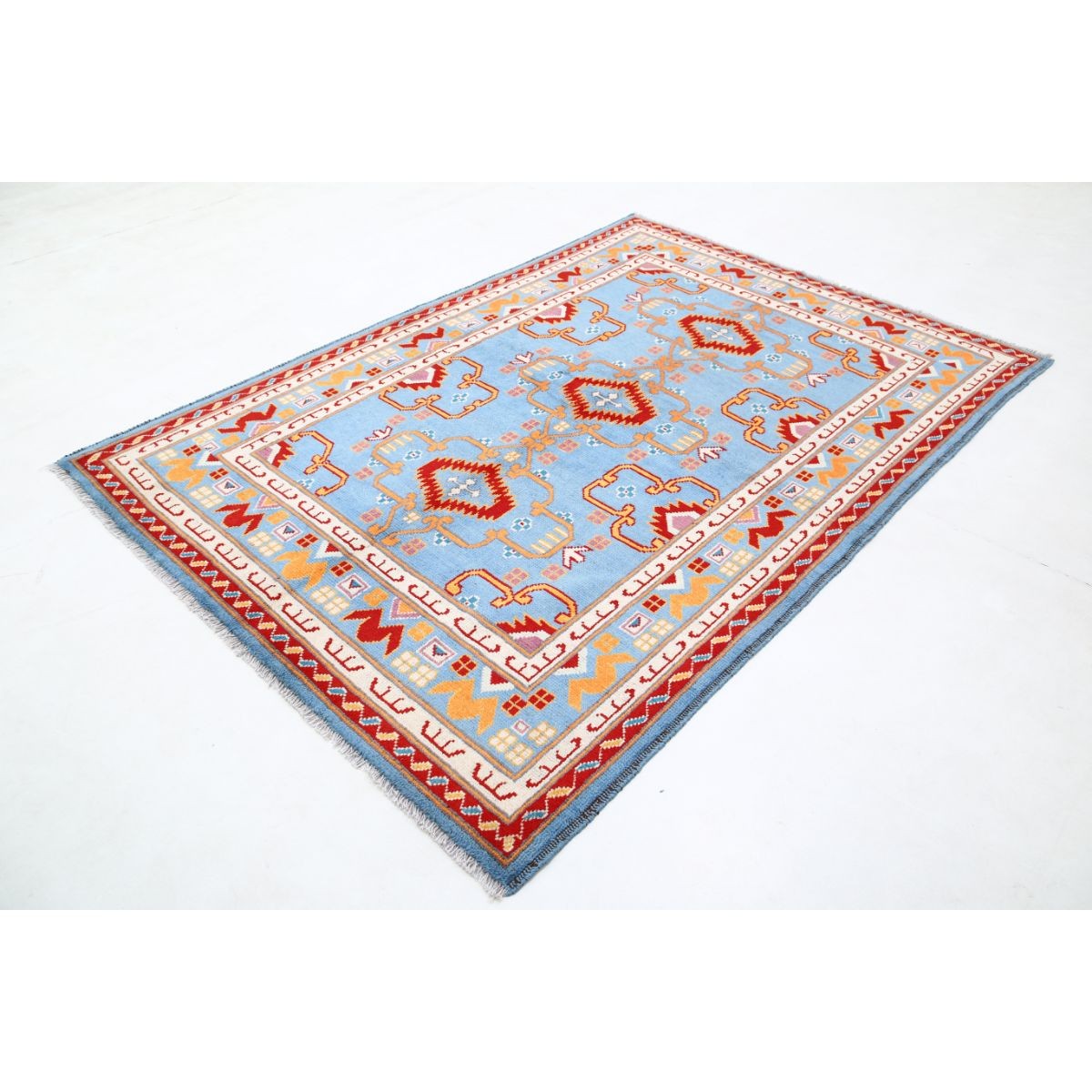 Revival 6x8 Handmade Double Knotted Washable Wool Rug - Colorful