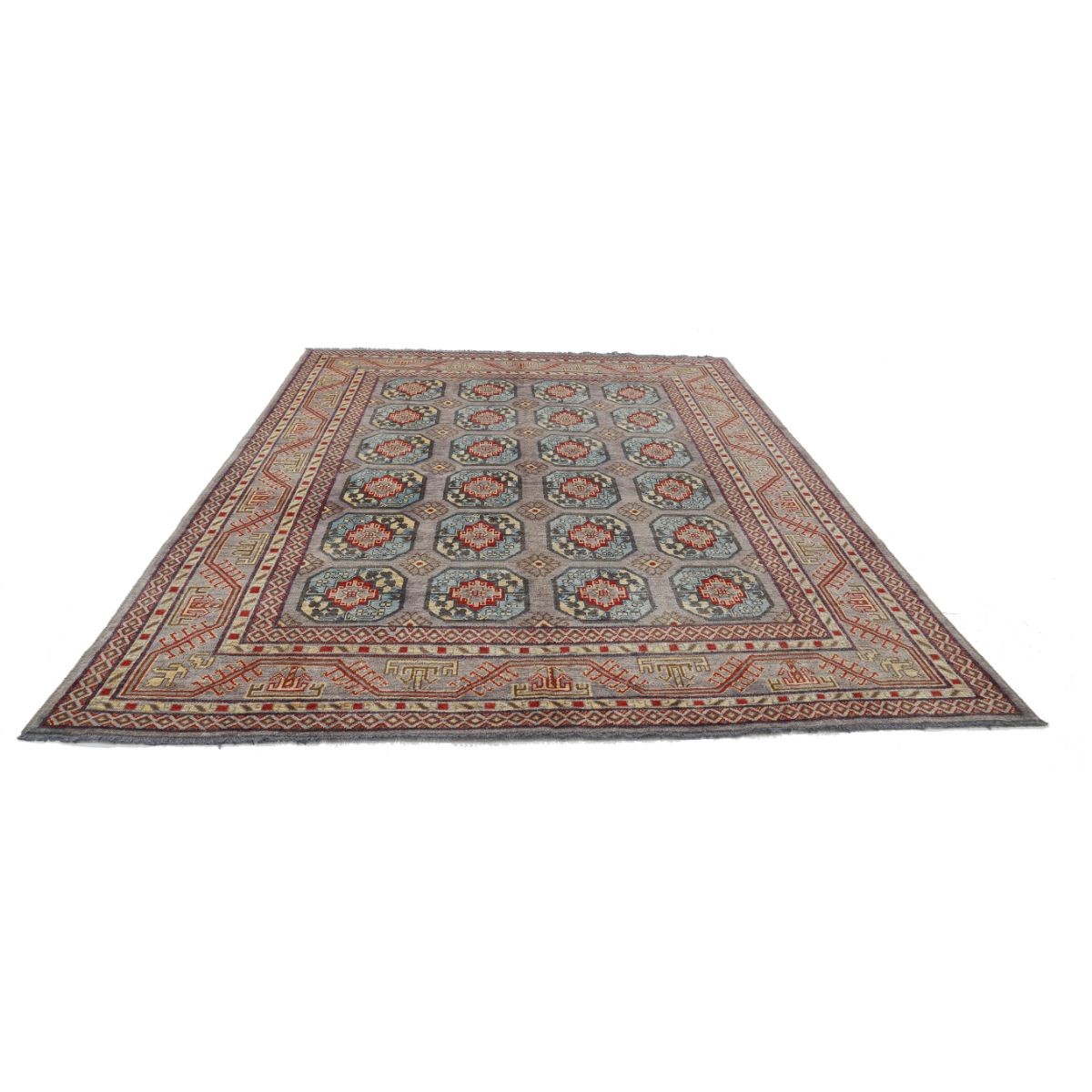 Revival 8x10 Handmade Double Knotted Washable Wool Rug - Colorful