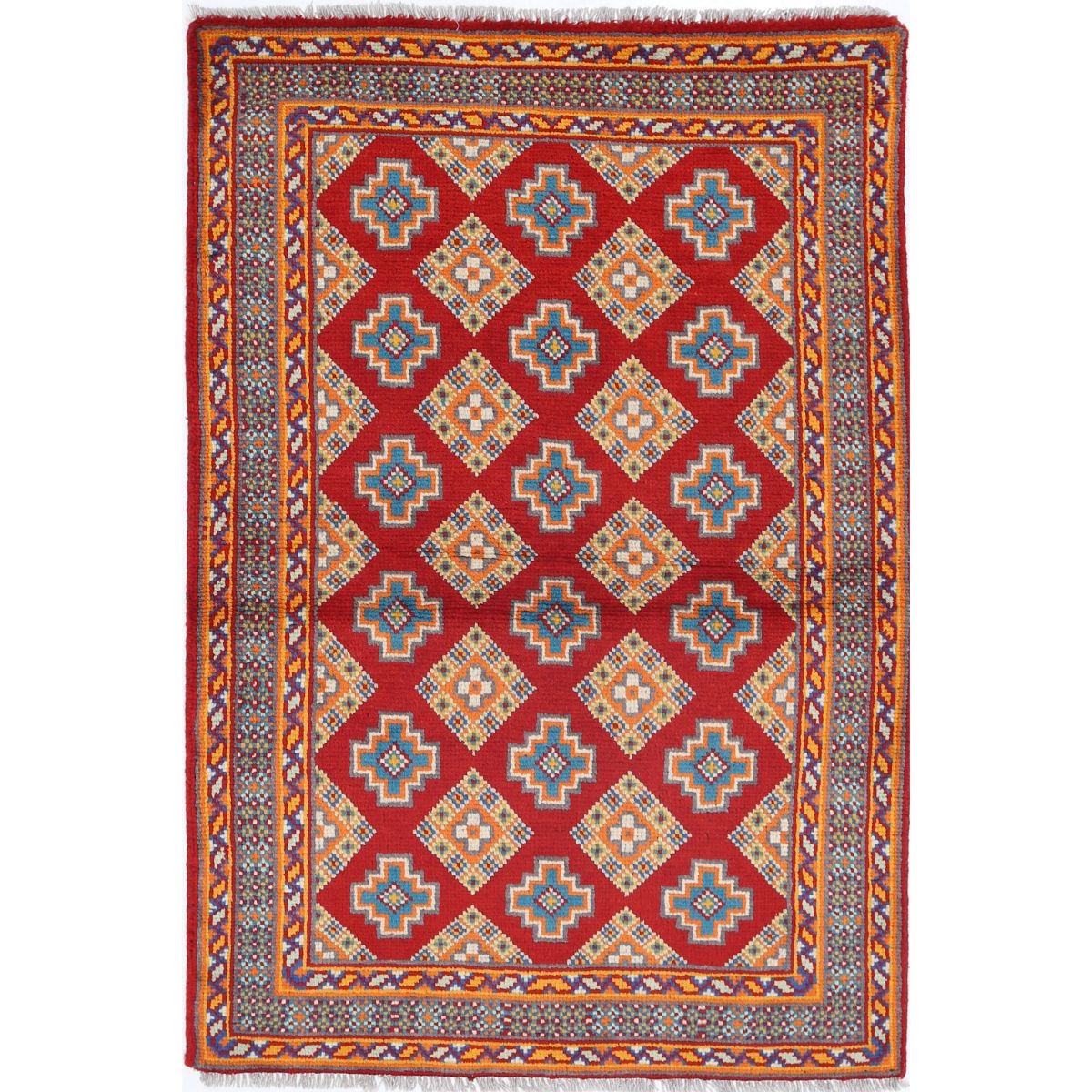 Revival 3x5 Handmade Double Knotted Washable Wool Rug - Colorful