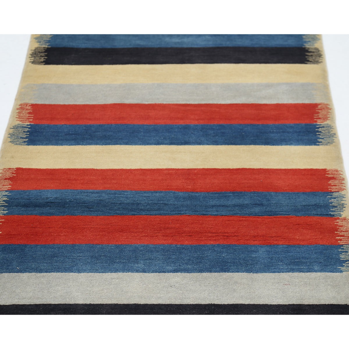 Modcar 3x6 Handmade Double Knotted Washable Wool Runner - Colorful