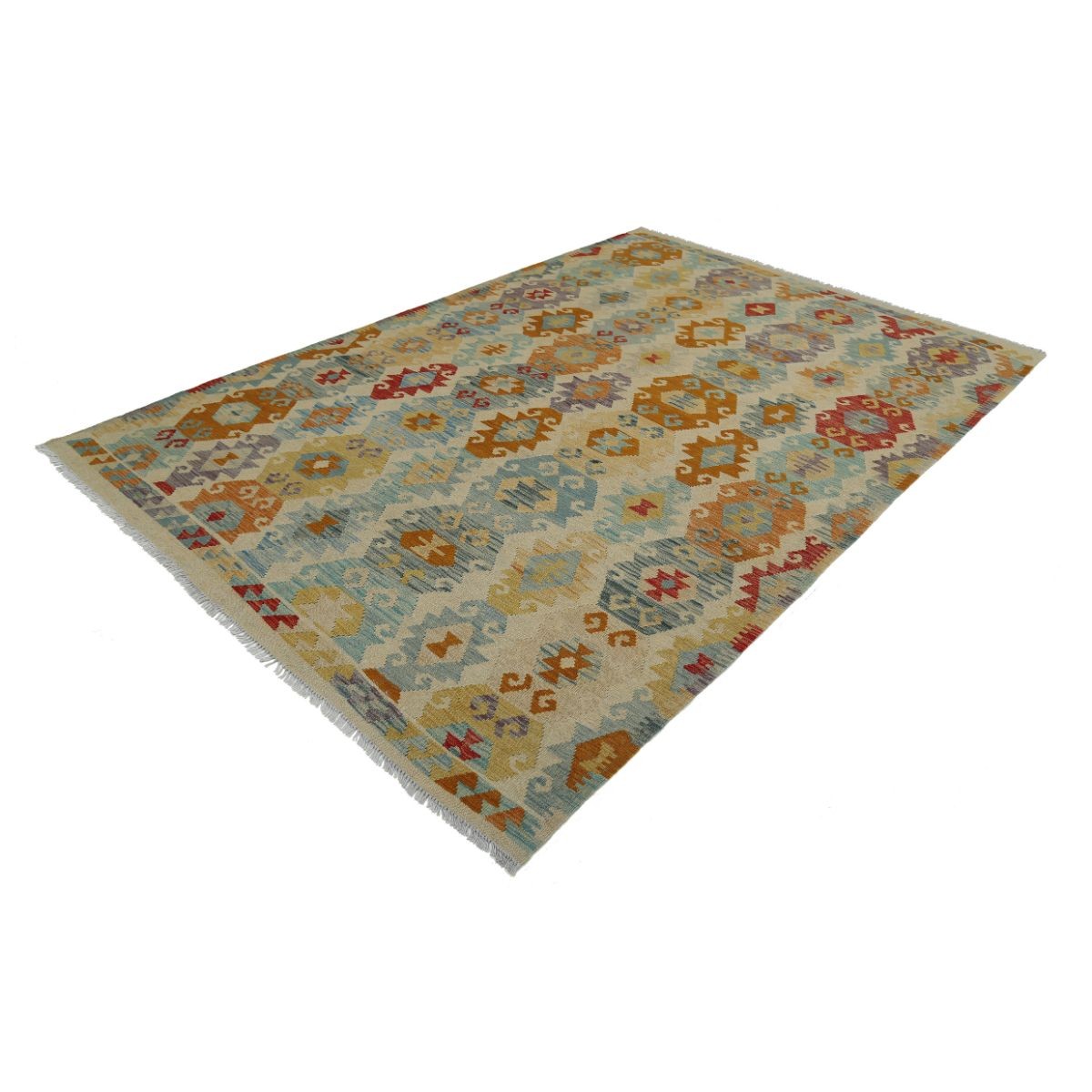 Maimana 7x10 Hand Woven Washable Wool Rug - Colorful