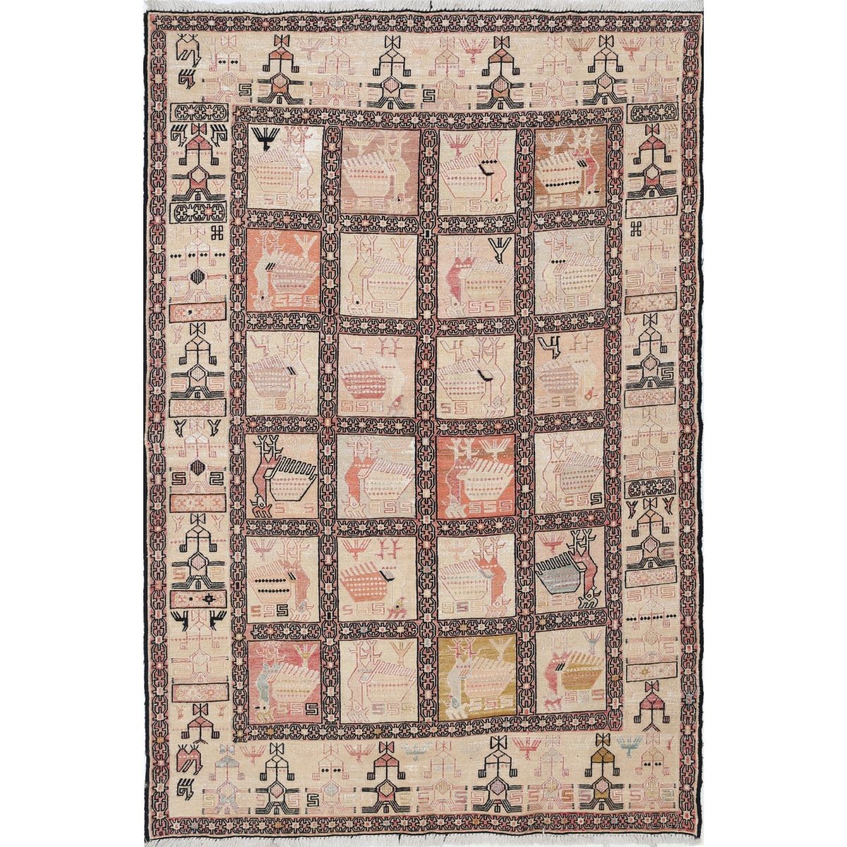 Silki 4x6 Hand Woven Washable Silk Rug - Colorful