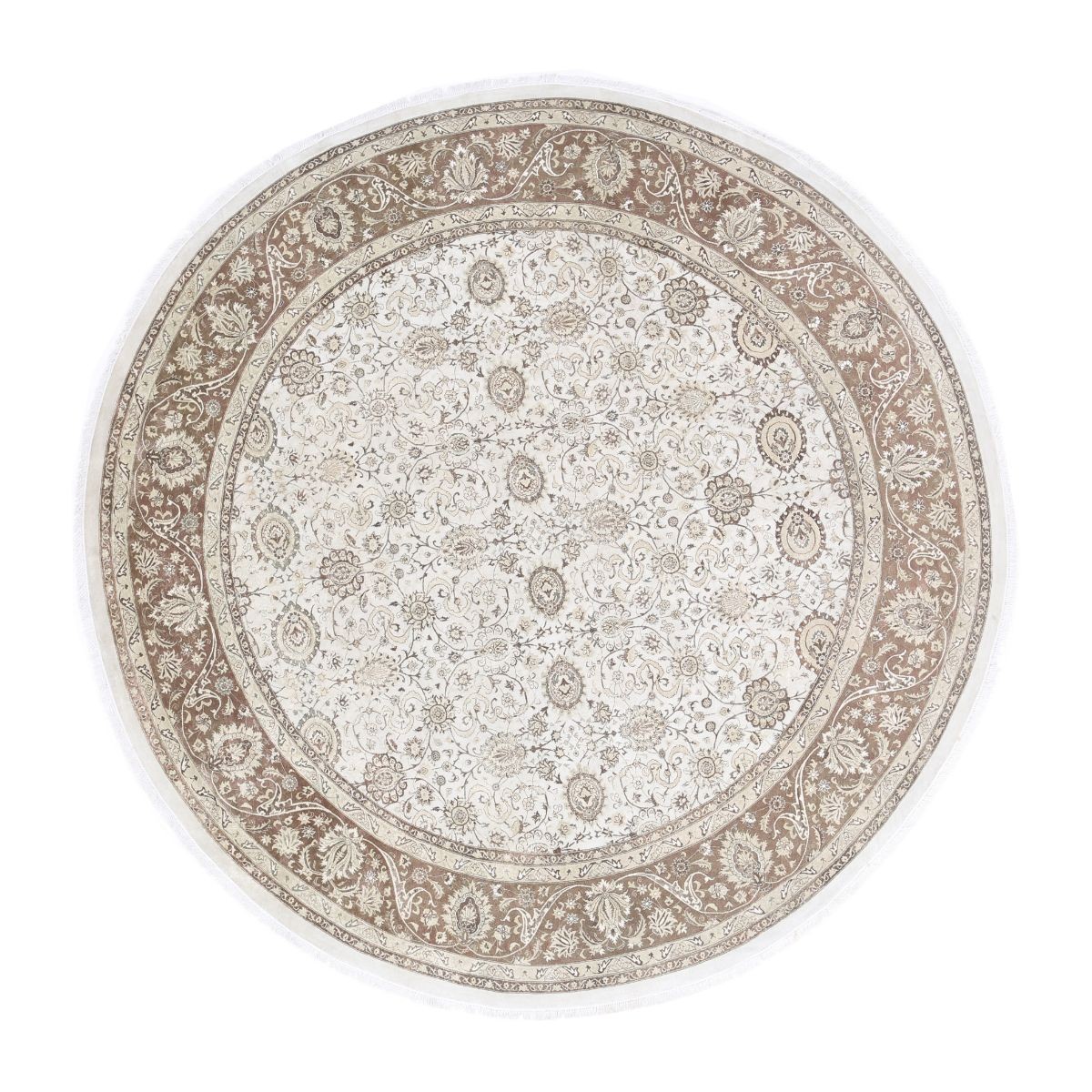 Heritage 12x12 Handmade Double Knotted Washable Wool Round Rug - Colorful