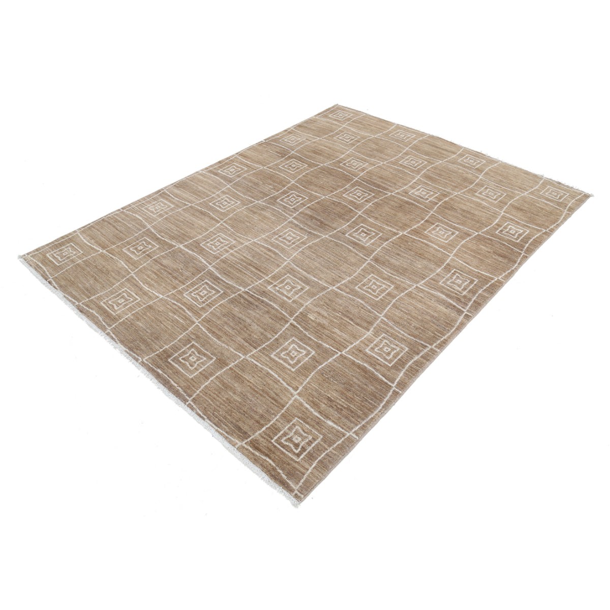 Modcar 6x7 Handmade Double Knotted Washable Wool Rug - Colorful