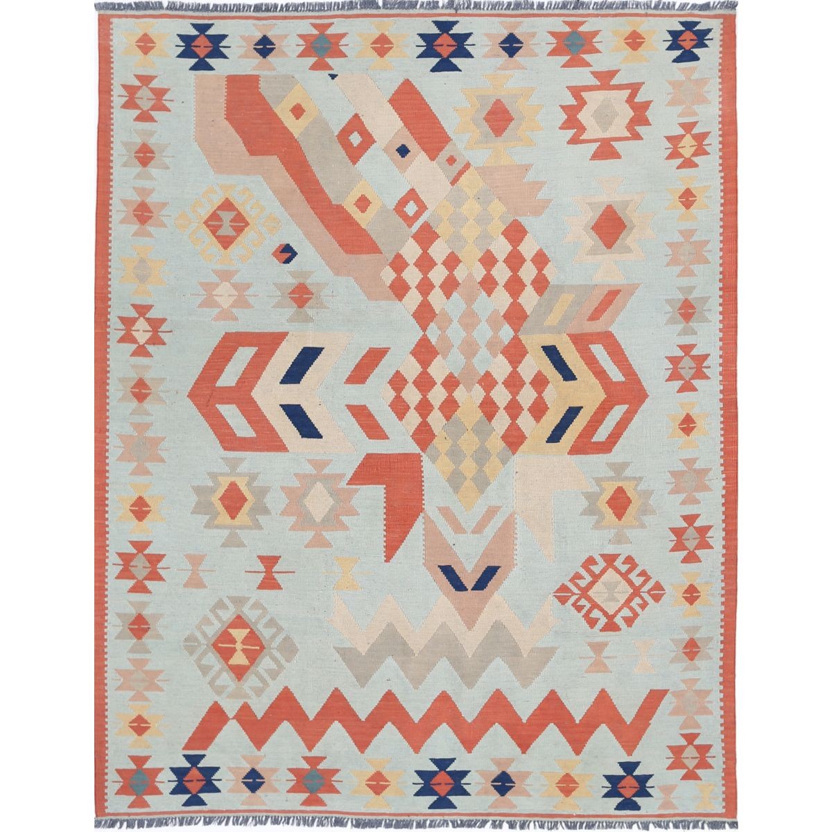 Kafkaas 5x7 Hand Woven Washable Wool Rug - Colorful