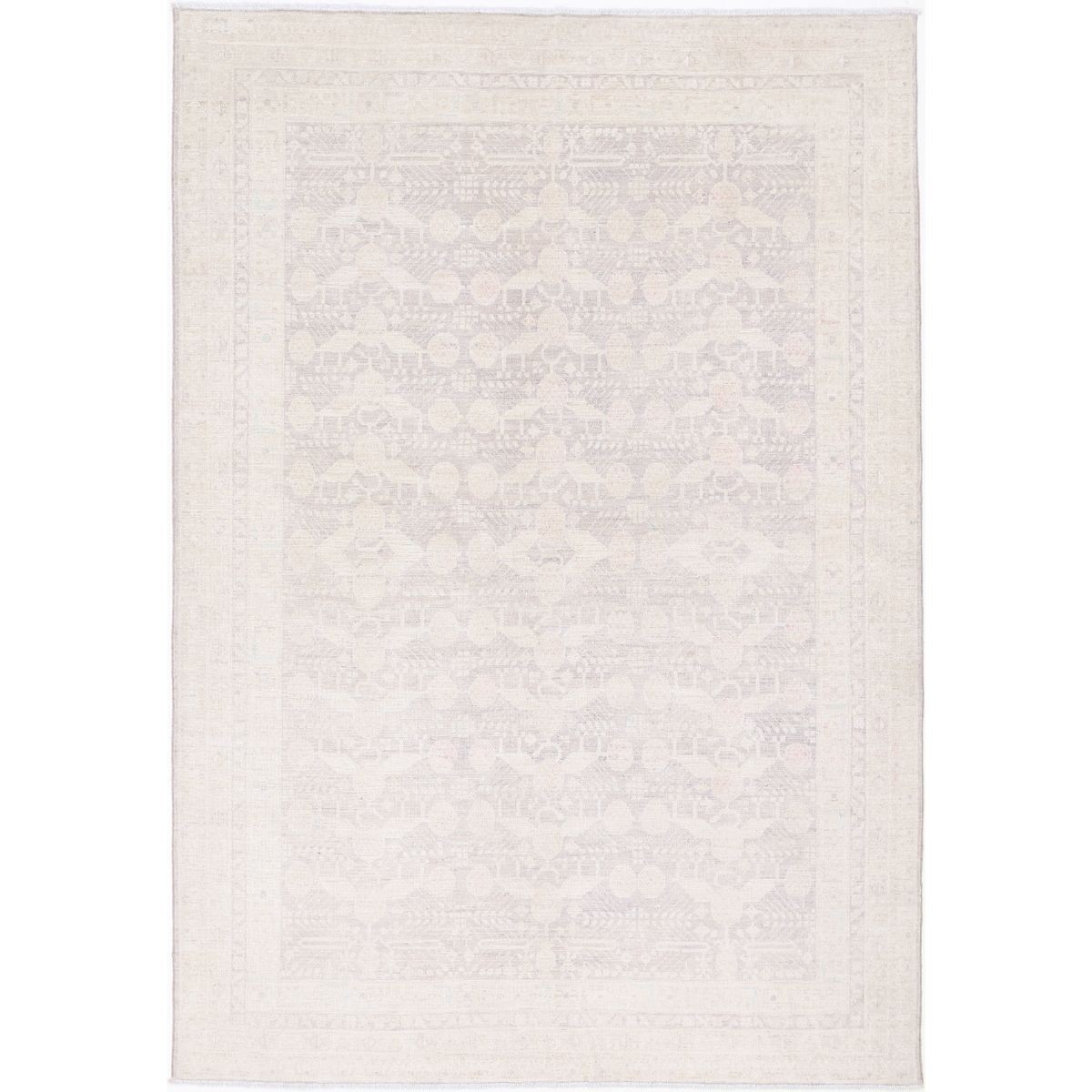 Khotan 7x9 Handmade Double Knotted Washable Wool Rug - Soft Hues