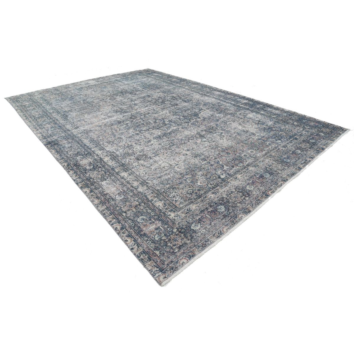 Vintage 11x15 Handmade Double Knotted Washable Wool Rug - Soft Hues