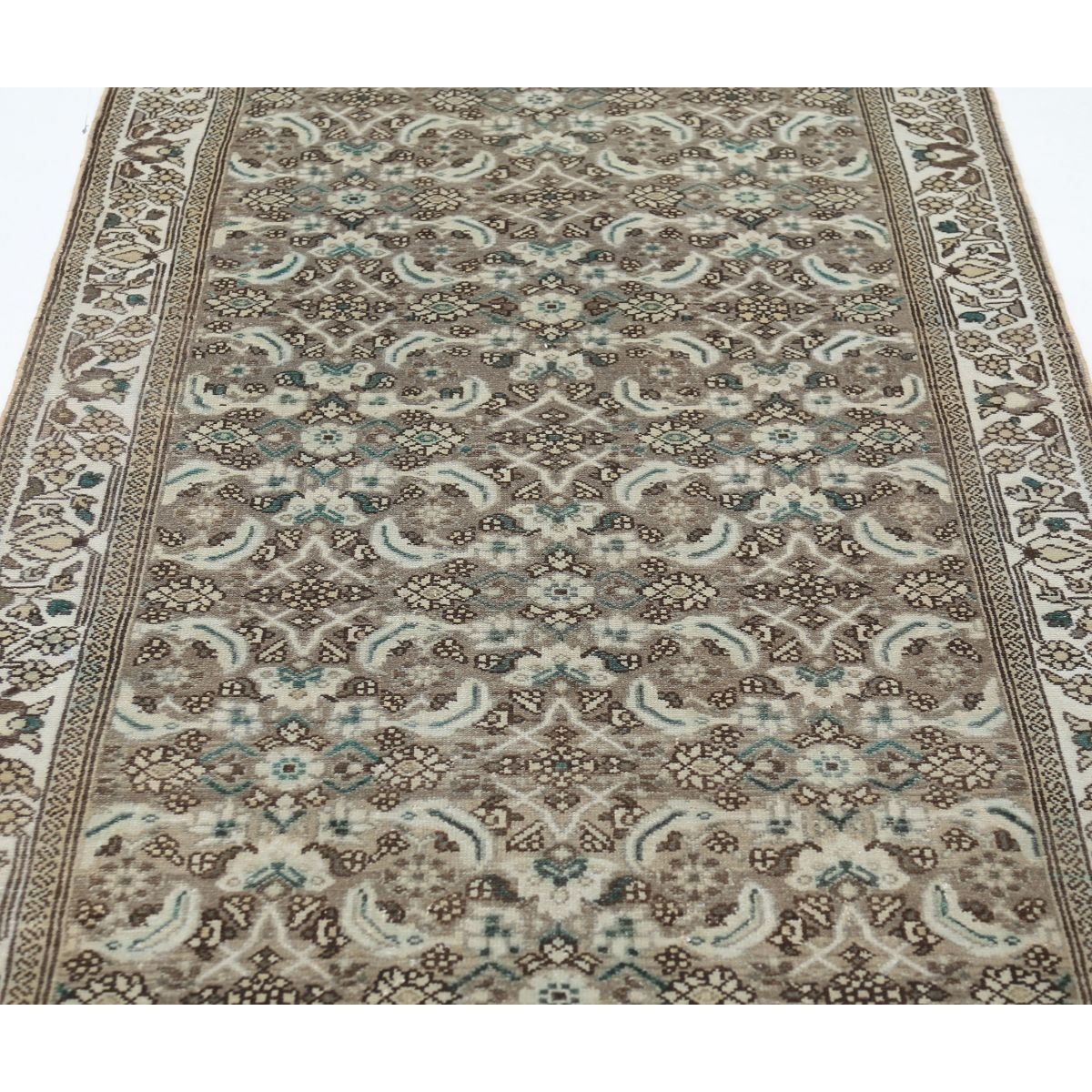 Vintage 4x13 Handmade Double Knotted Washable Wool Runner - Soft Hues