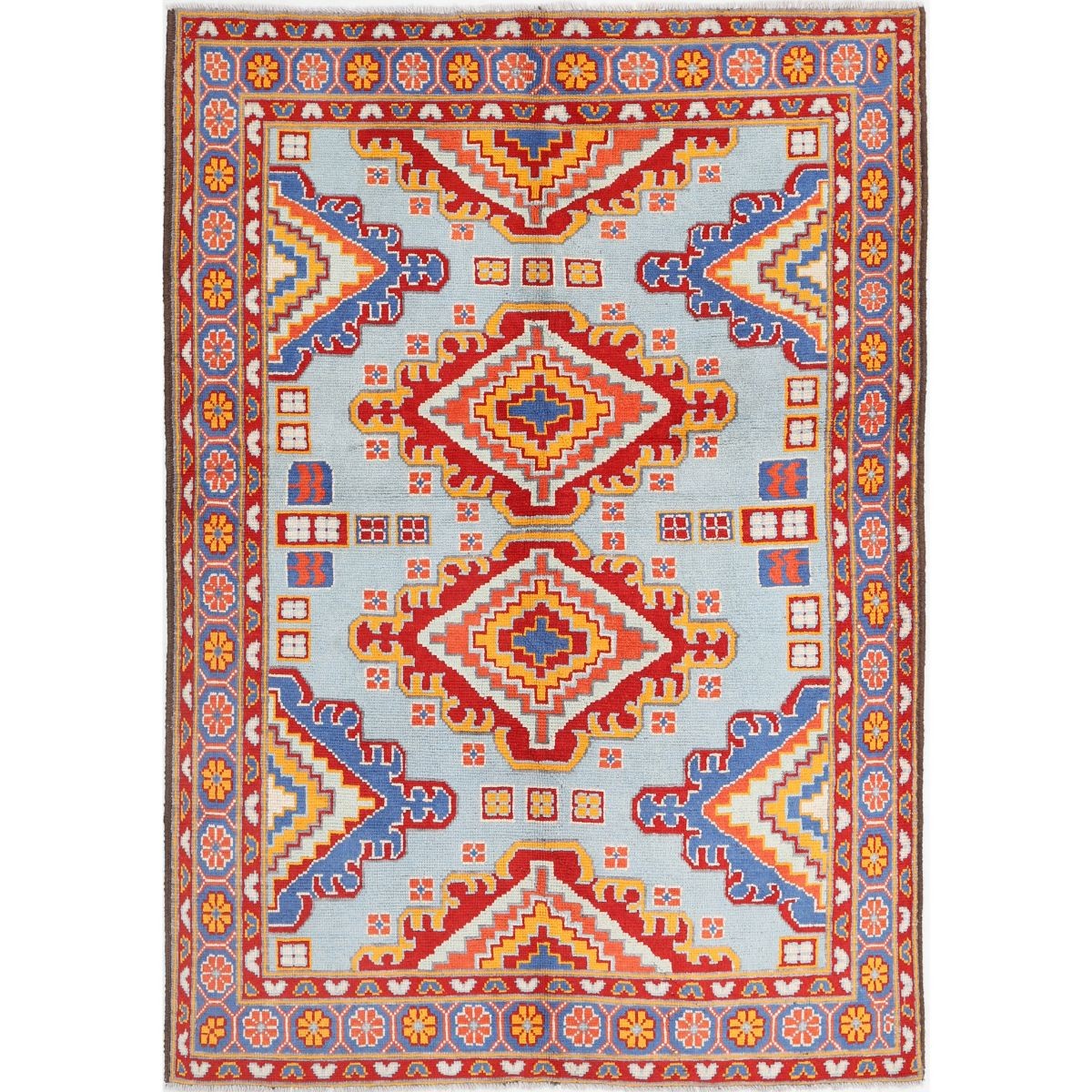 Revival 5x8 Handmade Double Knotted Washable Wool Rug - Colorful