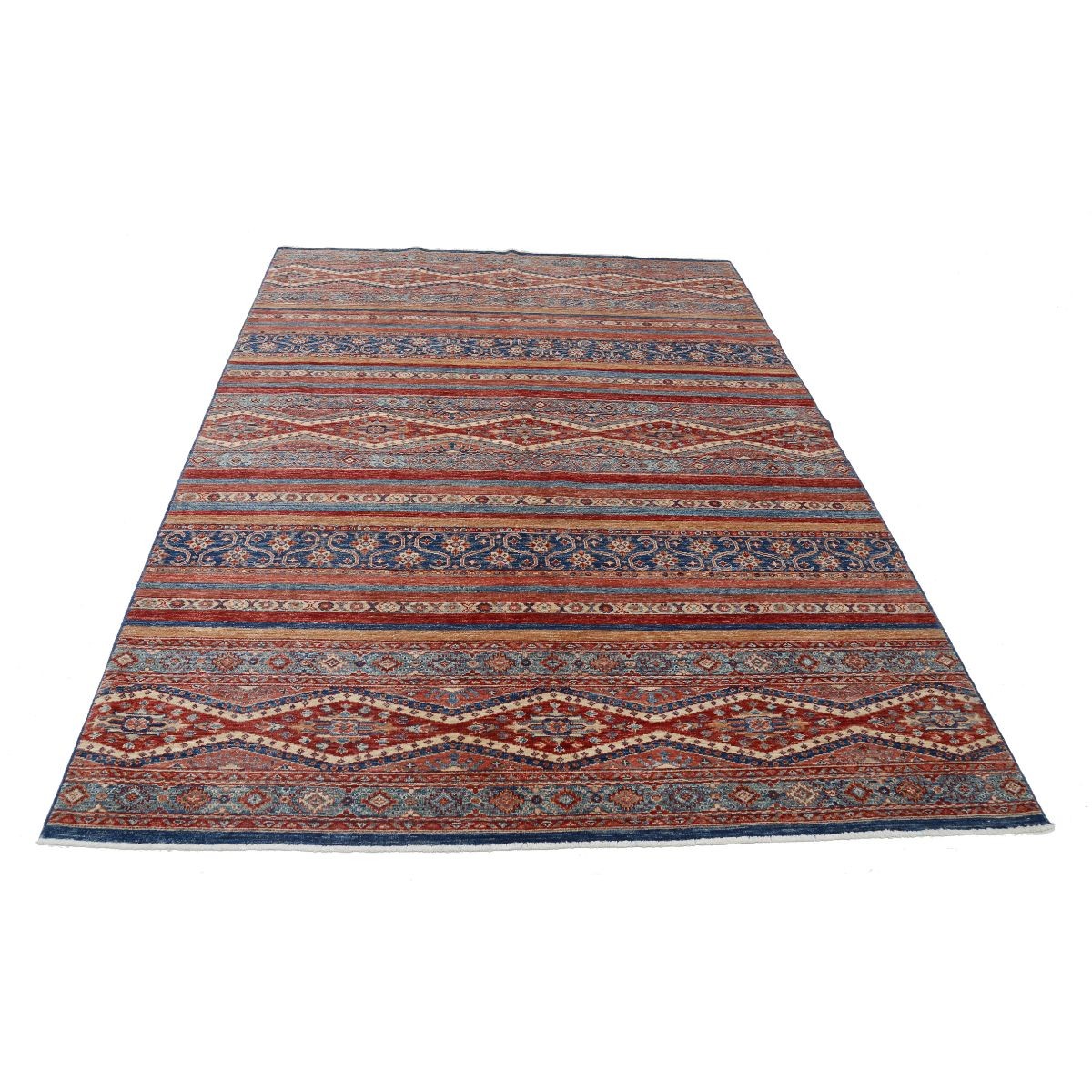 Khurjeen 6x8 Handmade Double Knotted Washable Wool Rug - Colorful
