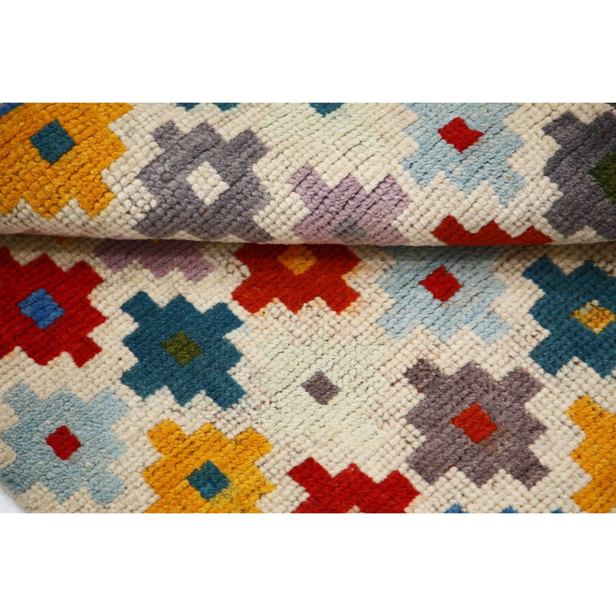 Revival 3x4 Handmade Double Knotted Washable Wool Rug - Colorful