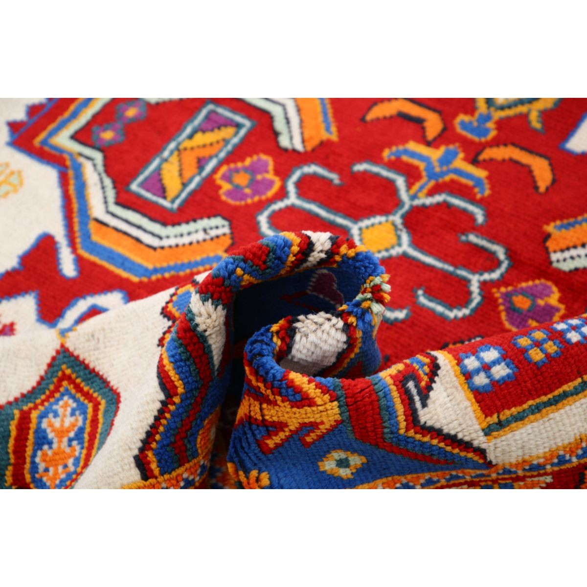 Revival 5x7 Handmade Double Knotted Washable Wool Rug - Colorful
