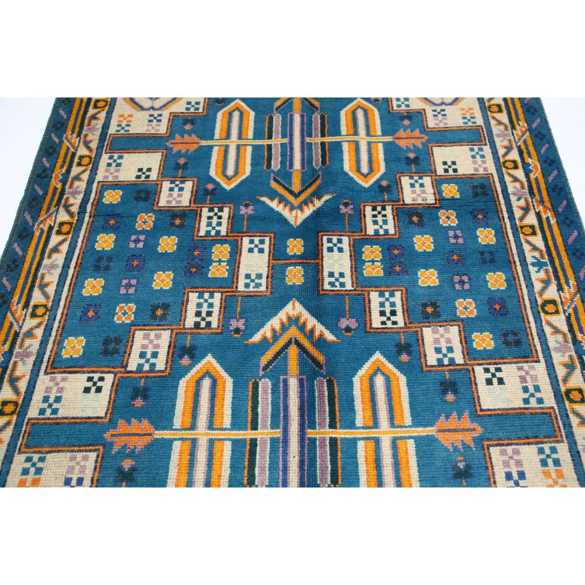 Revival 5x7 Handmade Double Knotted Washable Wool Rug - Colorful