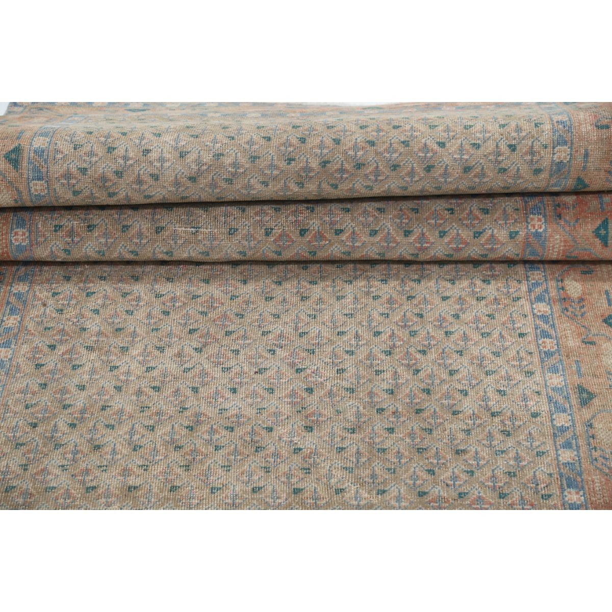 Vintage 3x10 Handmade Double Knotted Washable Wool Runner - Soft Hues