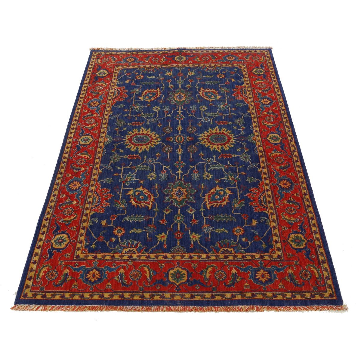 Gulshan-3'10" 4x6 Machine-Made Washable Wool Rug - Colorful