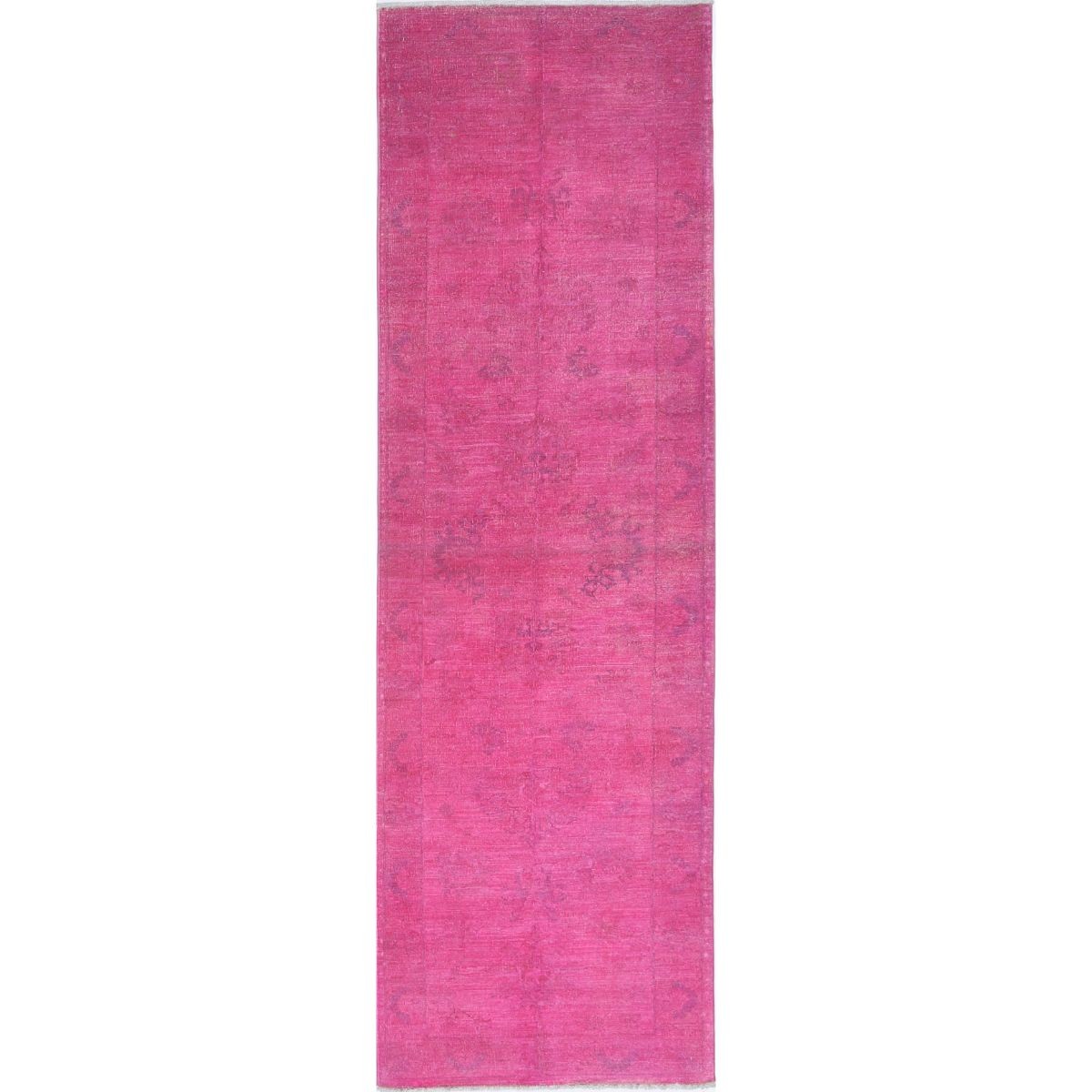 Overdye 3x10 Handmade Double Knotted Washable Wool Runner - Monochormatic