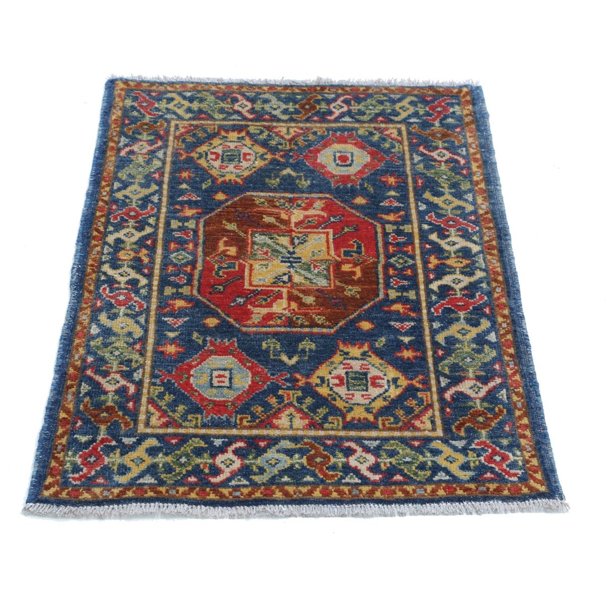 Revival 2x3 Handmade Double Knotted Washable Wool Rug - Colorful
