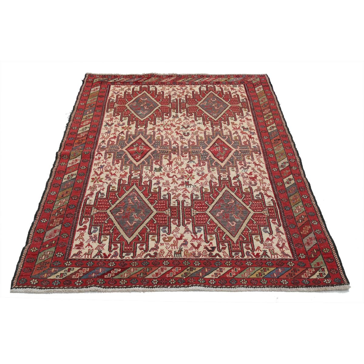 Silki 4x6 Hand Woven Washable Silk Rug - Colorful