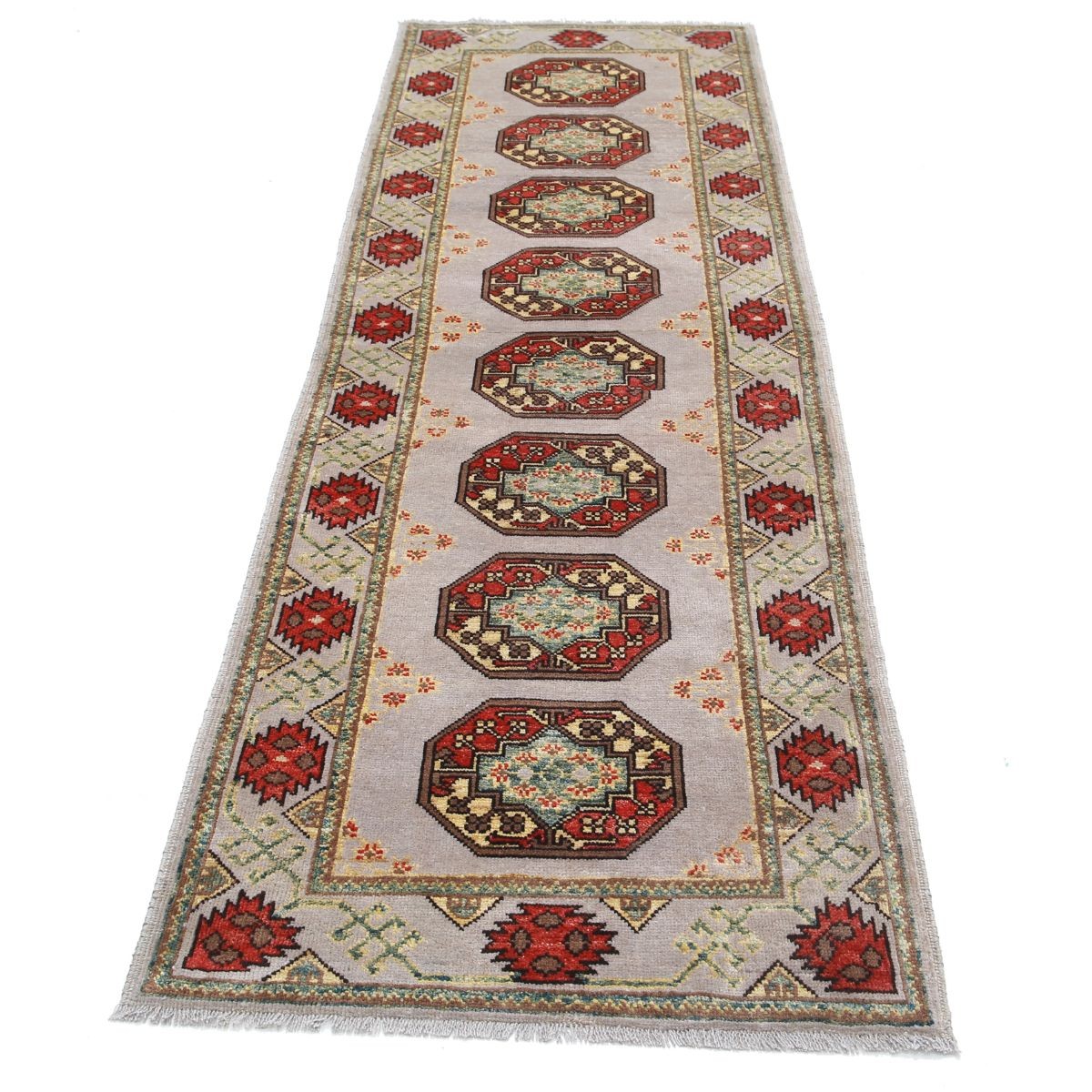 Revival 3x9 Handmade Double Knotted Washable Wool Runner - Colorful