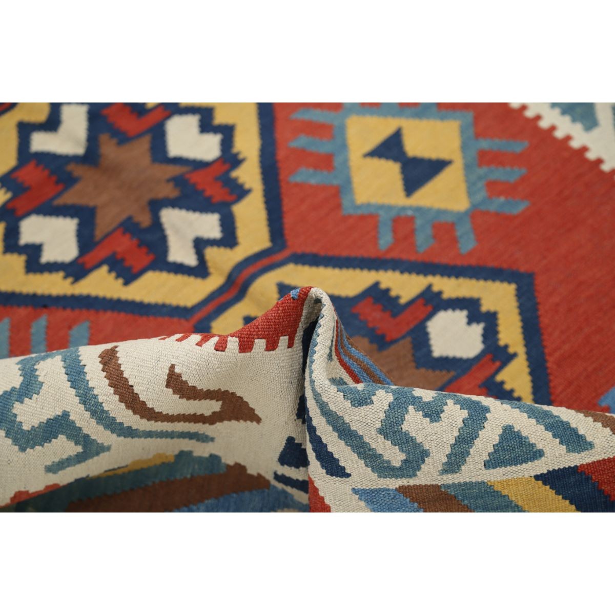 Kafkaas 5x7 Hand Woven Washable Wool Rug - Colorful