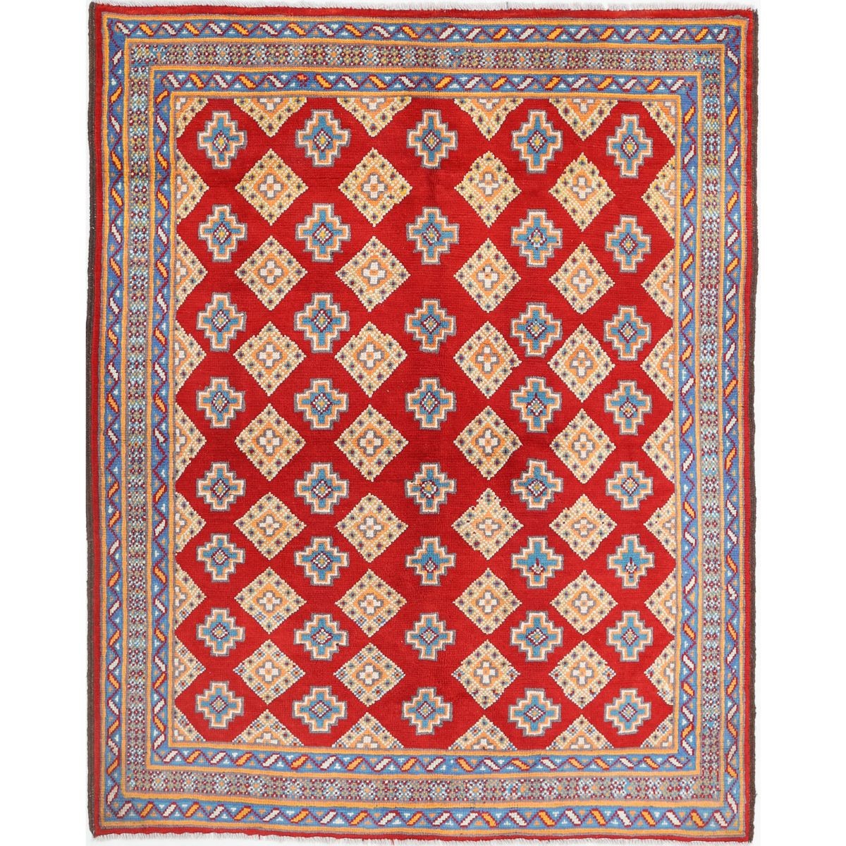 Revival 5x6 Handmade Double Knotted Washable Wool Rug - Colorful