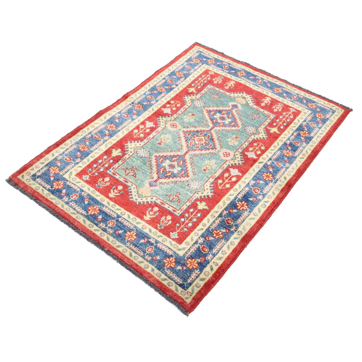 Revival 3x4 Handmade Double Knotted Washable Wool Rug - Colorful