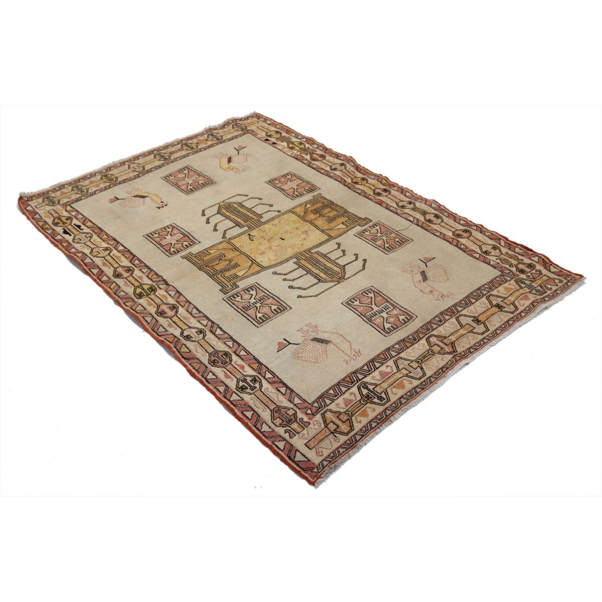 Silki 4x6 Hand Woven Washable Silk Rug - Colorful