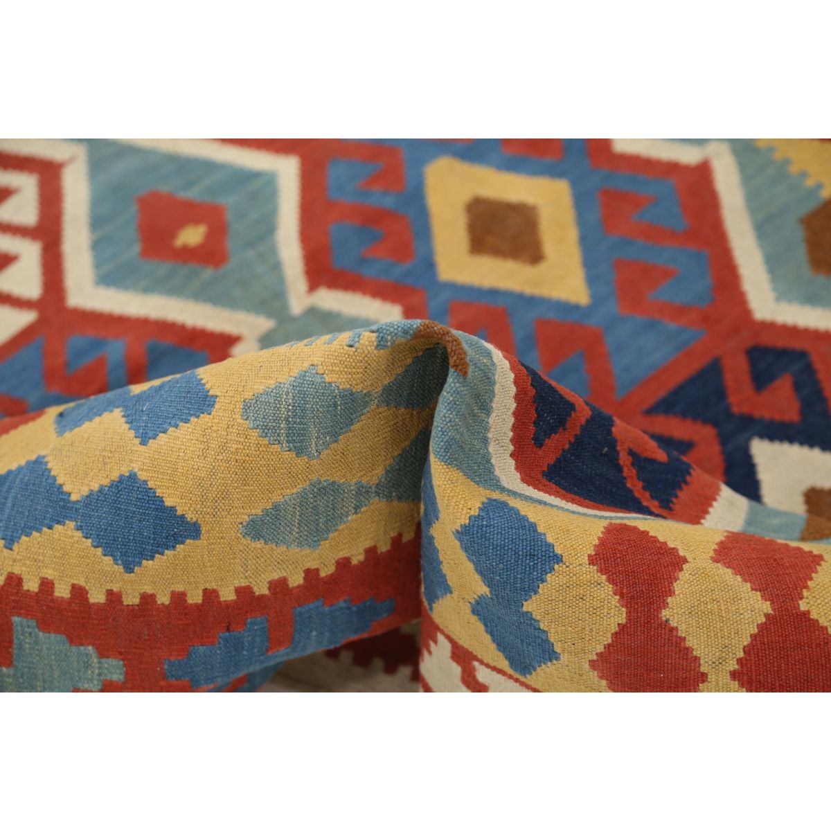 Kafkaas 5x7 Hand Woven Washable Wool Rug - Colorful
