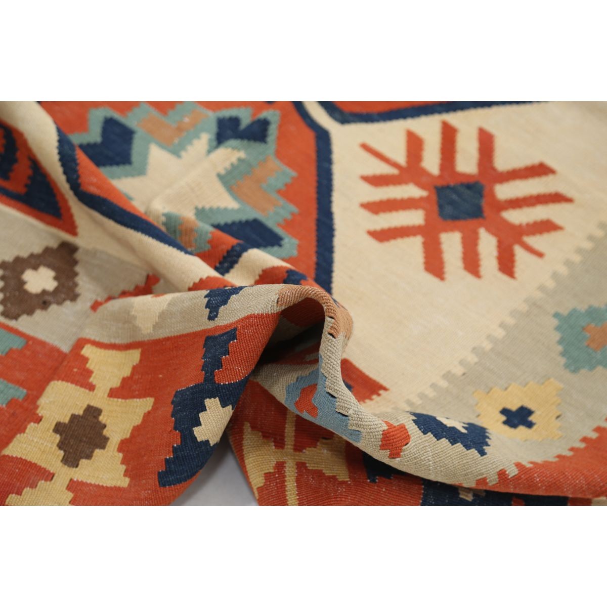 Kafkaas 5x7 Hand Woven Washable Wool Rug - Colorful