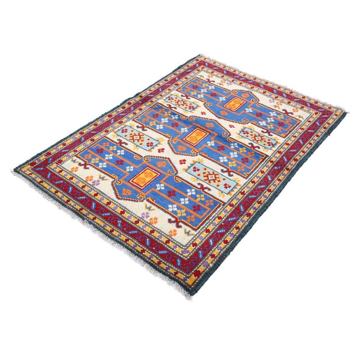 Revival 3x5 Handmade Double Knotted Washable Wool Rug - Colorful