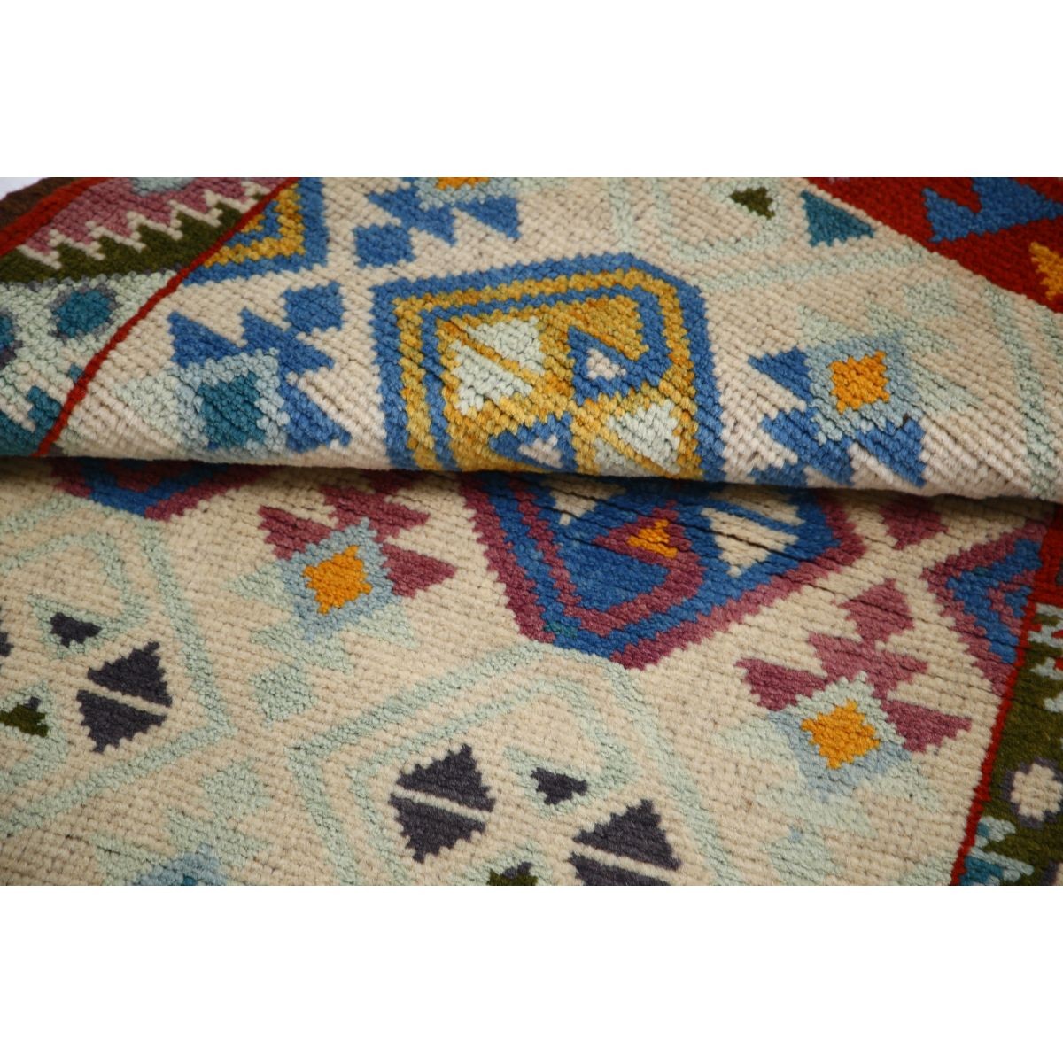 Revival 3x4 Handmade Double Knotted Washable Wool Rug - Colorful