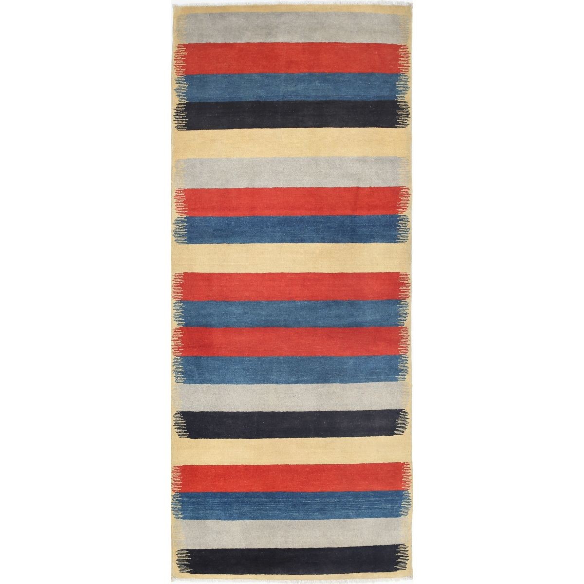 Modcar 3x6 Handmade Double Knotted Washable Wool Runner - Colorful