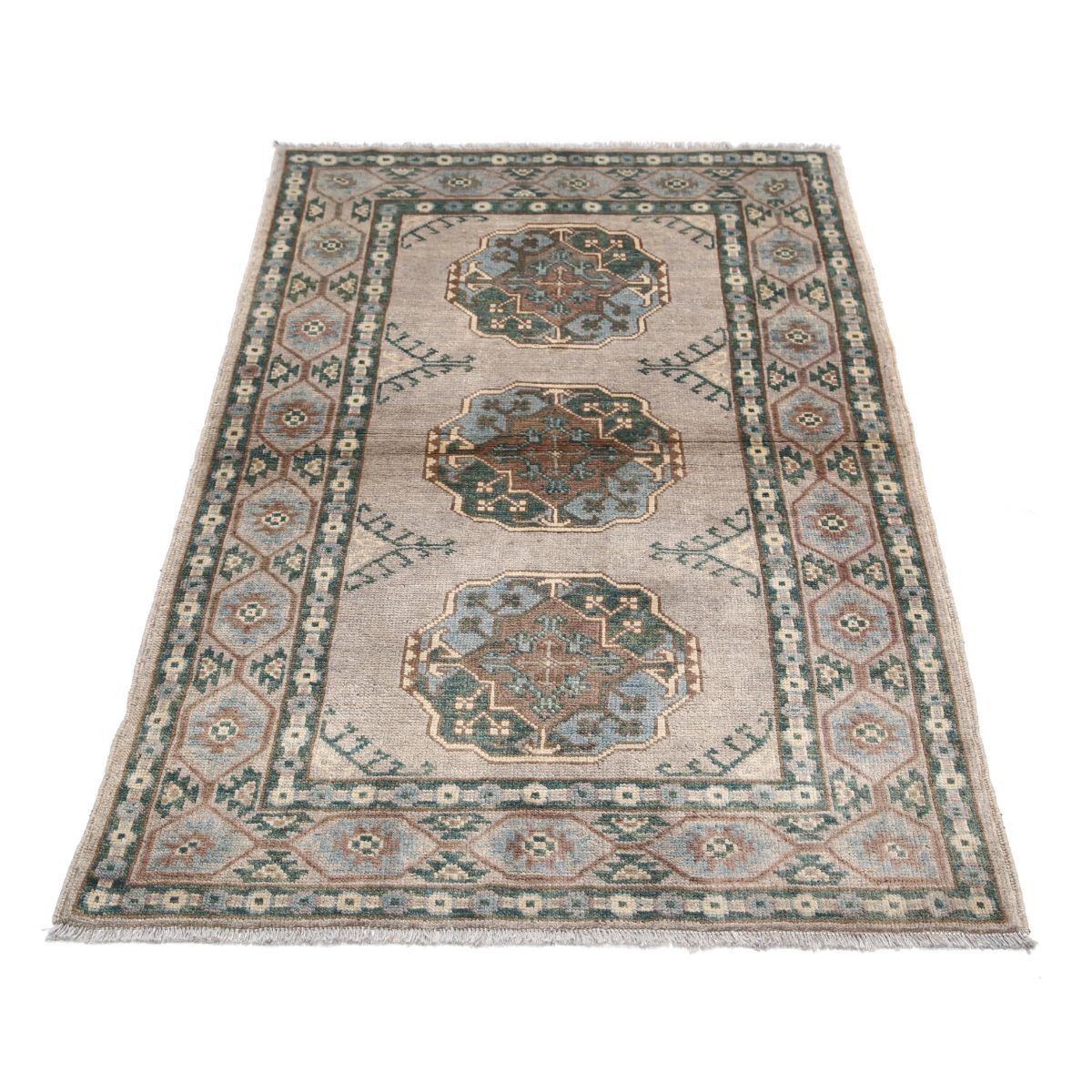 Revival 3x4 Handmade Double Knotted Washable Wool Rug - Colorful