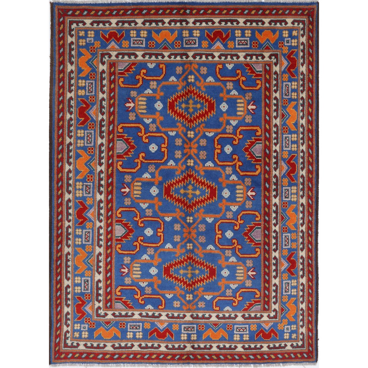 Revival 5x7 Handmade Double Knotted Washable Wool Rug - Colorful