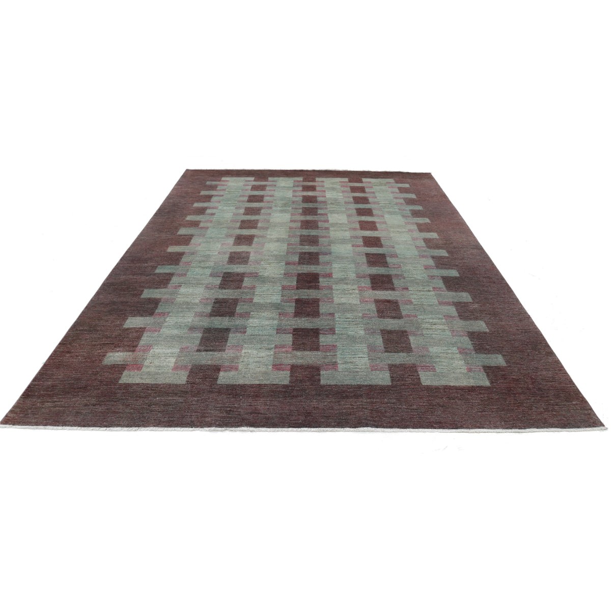 Modcar 9x12 Handmade Double Knotted Washable Wool Rug - Colorful