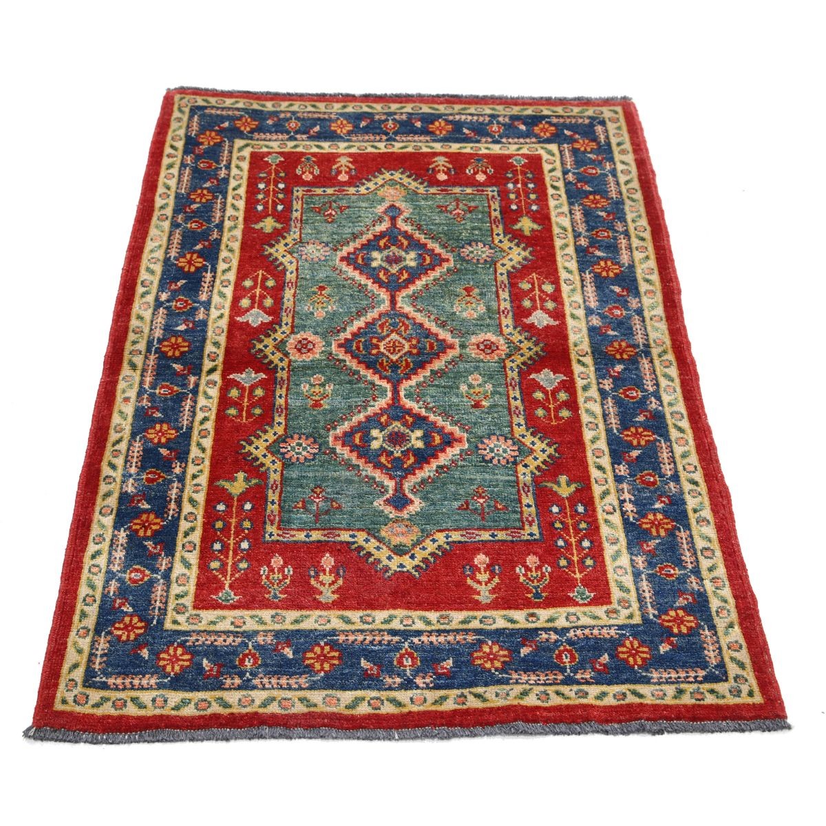 Revival 3x4 Handmade Double Knotted Washable Wool Rug - Colorful
