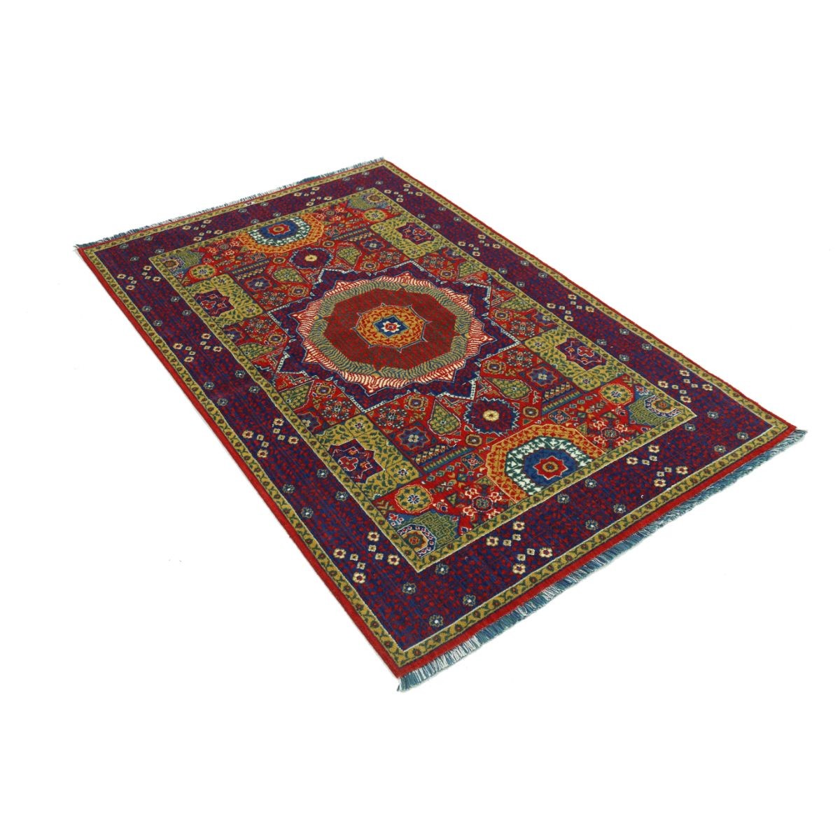 Gulshan-3'10" 4x6 Machine-Made Washable Wool Rug - Colorful