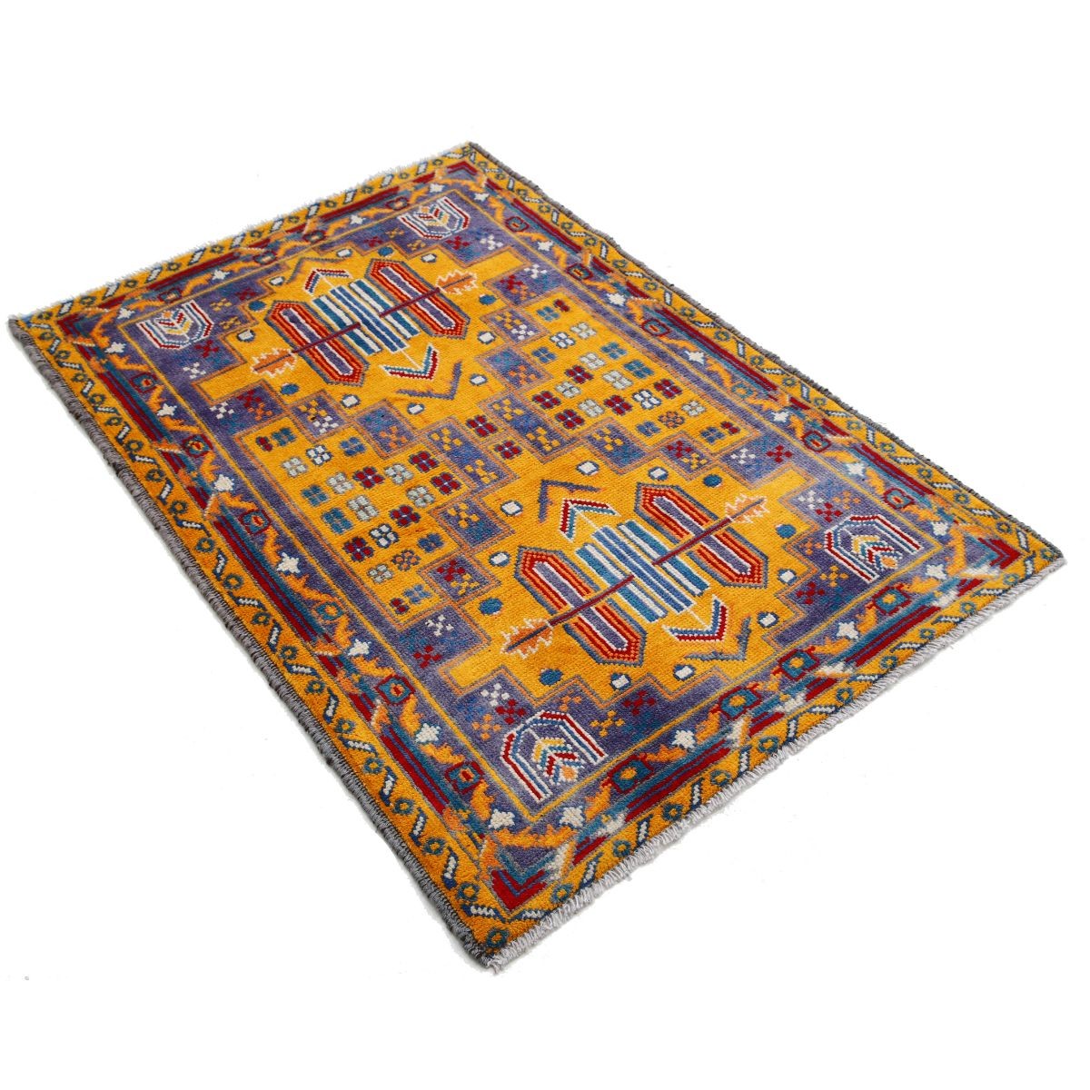 Revival 3x5 Handmade Double Knotted Washable Wool Rug - Colorful