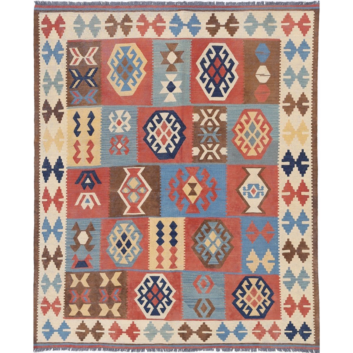 Kafkaas 5x7 Hand Woven Washable Wool Rug - Colorful