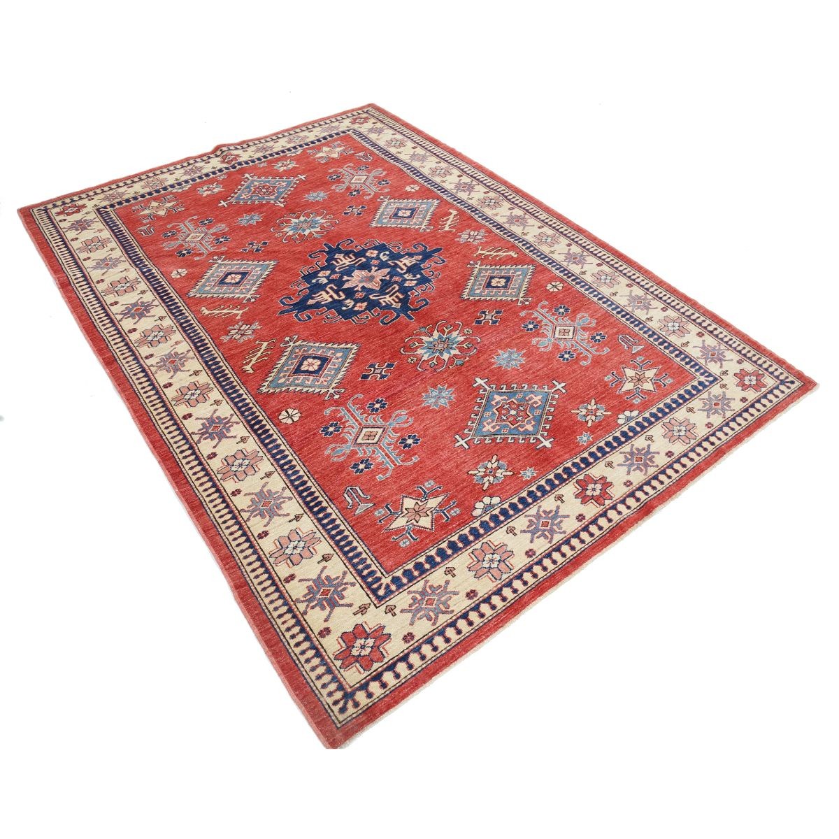 Kazak 6x8 Handmade Double Knotted Washable Wool Rug - Colorful