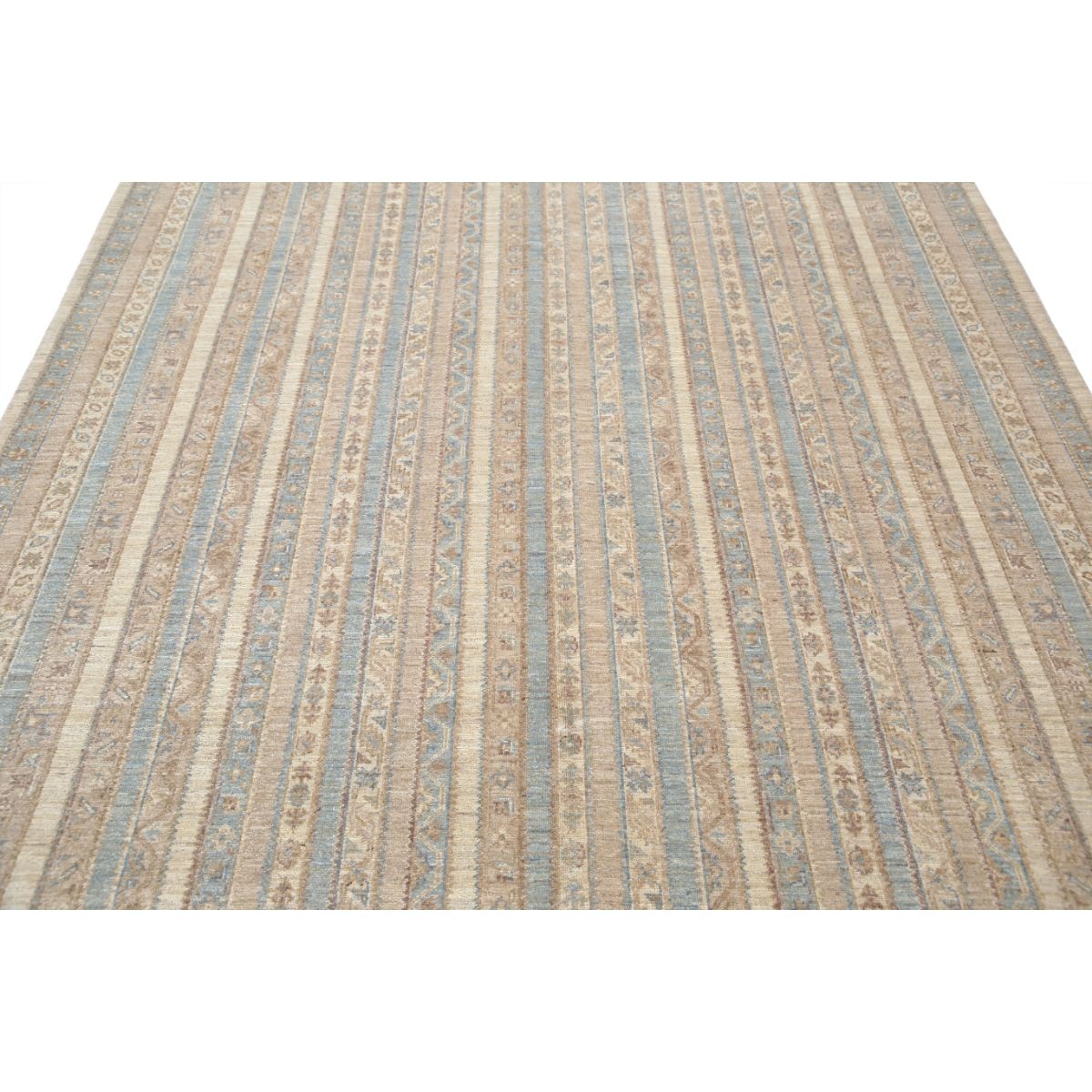 Shaal 7x10 Handmade Double Knotted Washable Wool Rug - Soft Hues