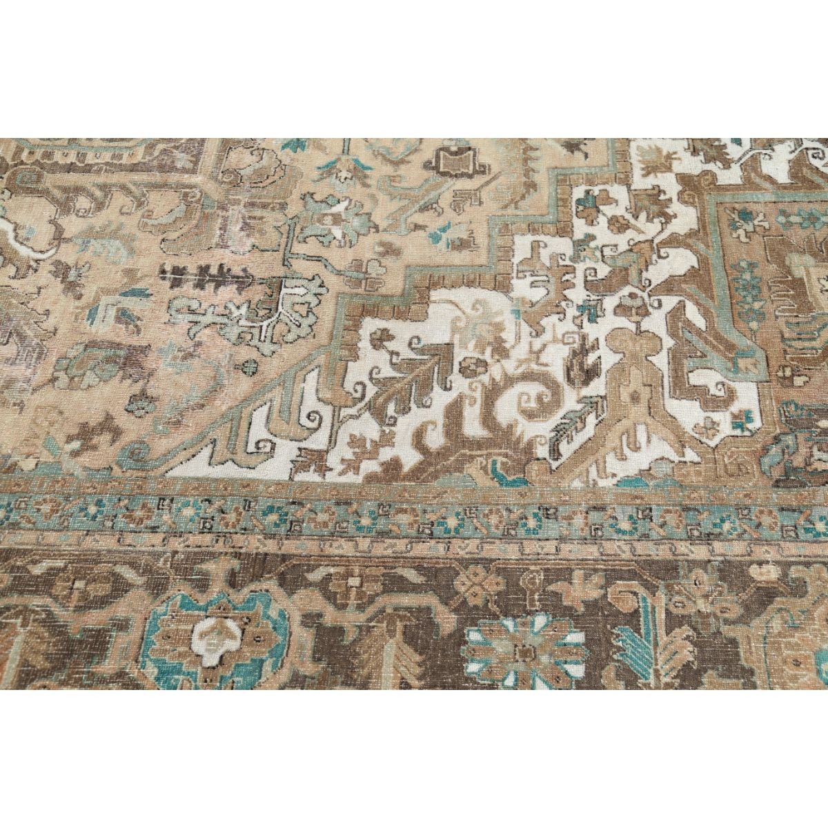 Vintage 13x19 Handmade Double Knotted Washable Wool Rug - Soft Hues