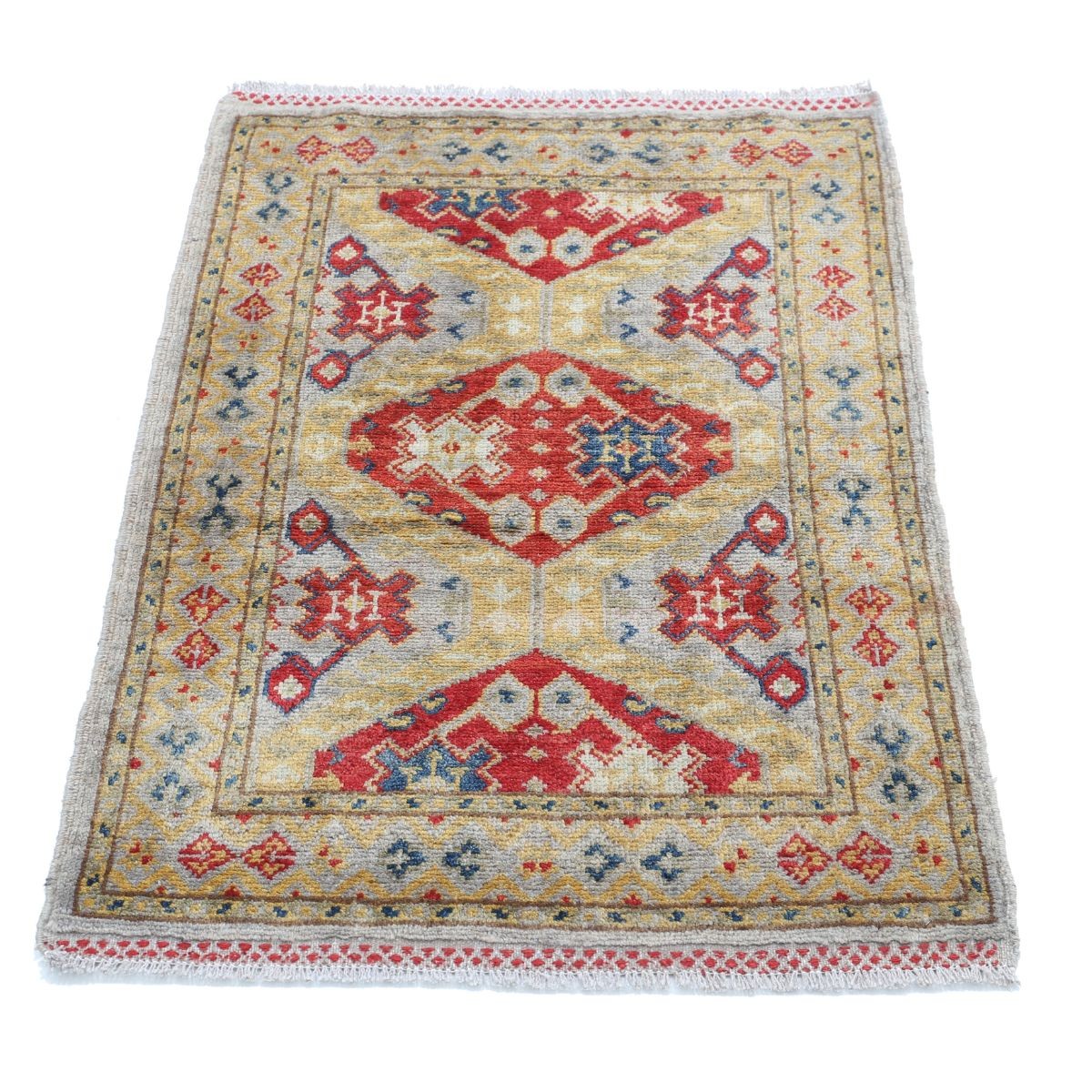 Revival 2x3 Handmade Double Knotted Washable Wool Rug - Colorful