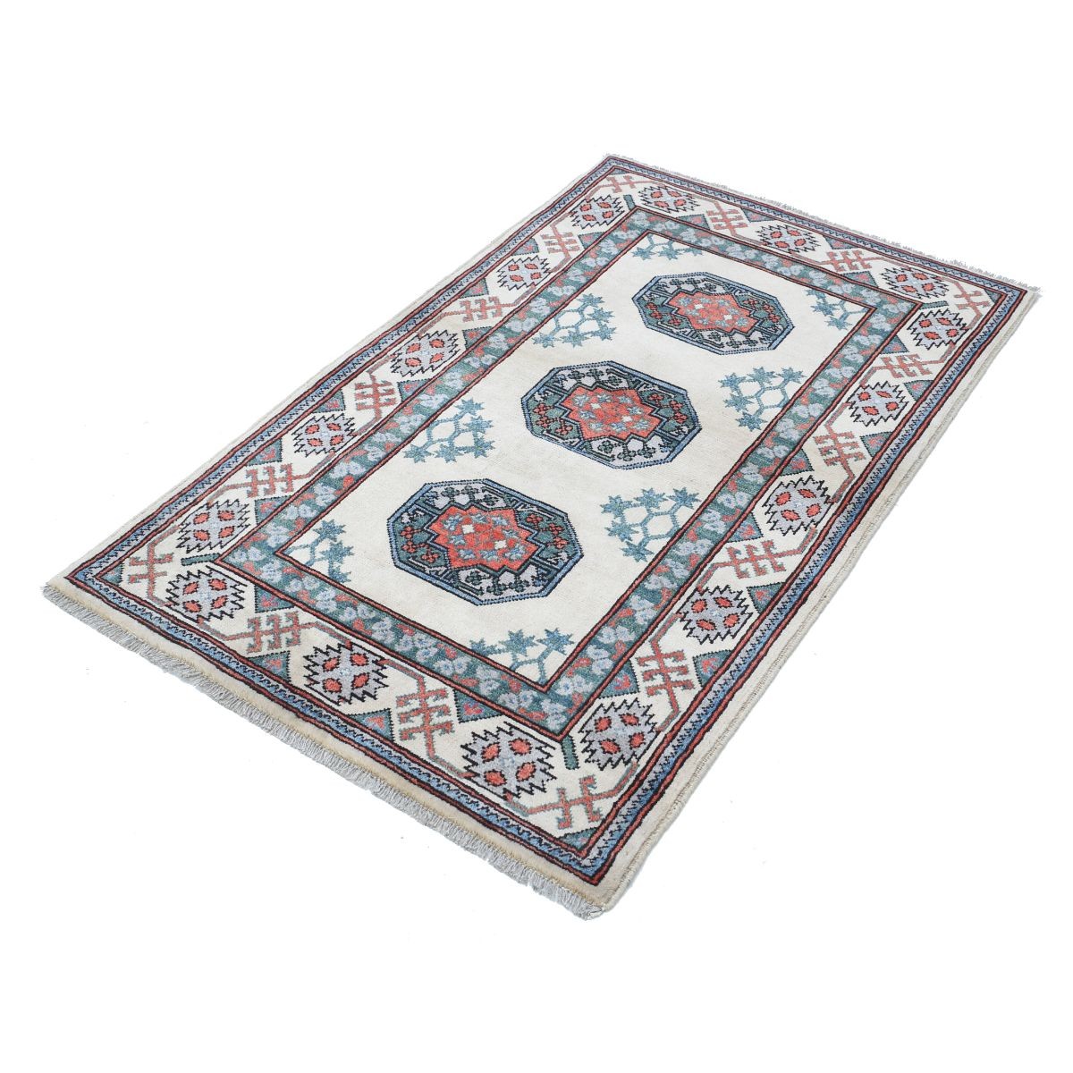 Revival 3x5 Handmade Double Knotted Washable Wool Rug - Colorful