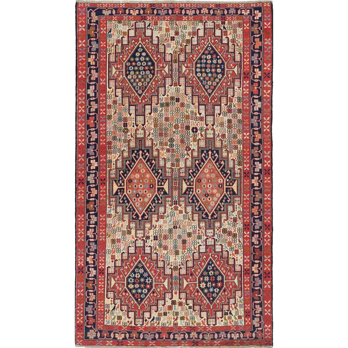 Silki 4x7 Hand Woven Washable Silk Rug - Colorful