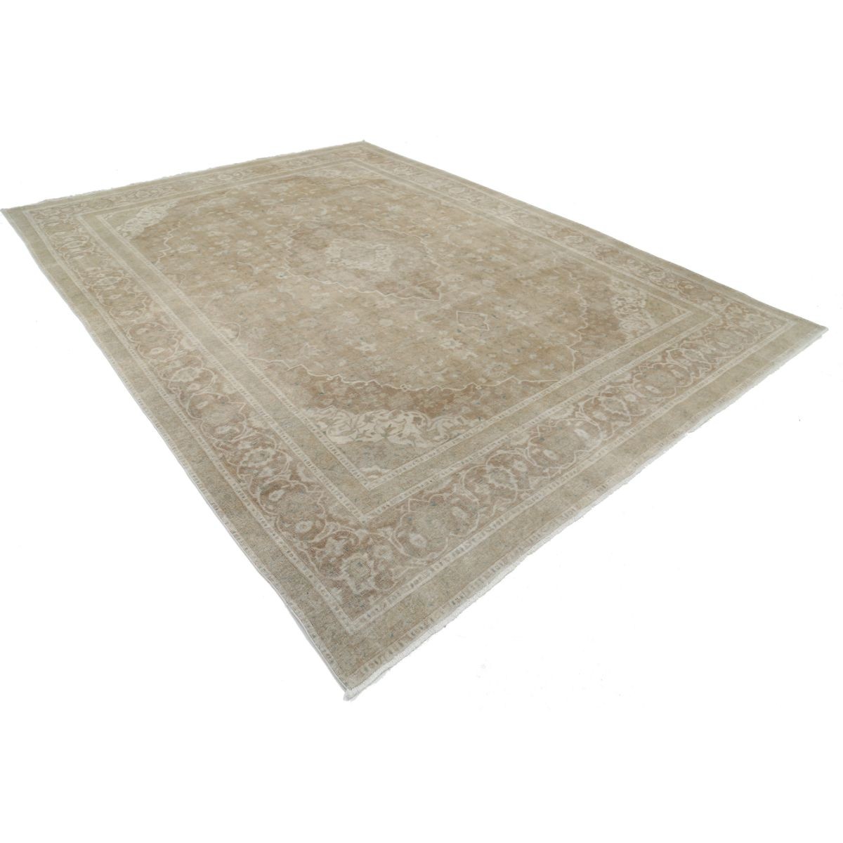 Vintage 9x13 Handmade Double Knotted Washable Wool Rug - Soft Hues